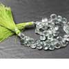Natural Green Mystic Quartz Faceted Heart Drops Briolette Beads Strand Length 8 Inches and Size 7.5mm to 8mm approx.